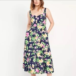 Old Navy Womens Floral Fit & Flare Midi Dress. Plus size 2X. Like new!